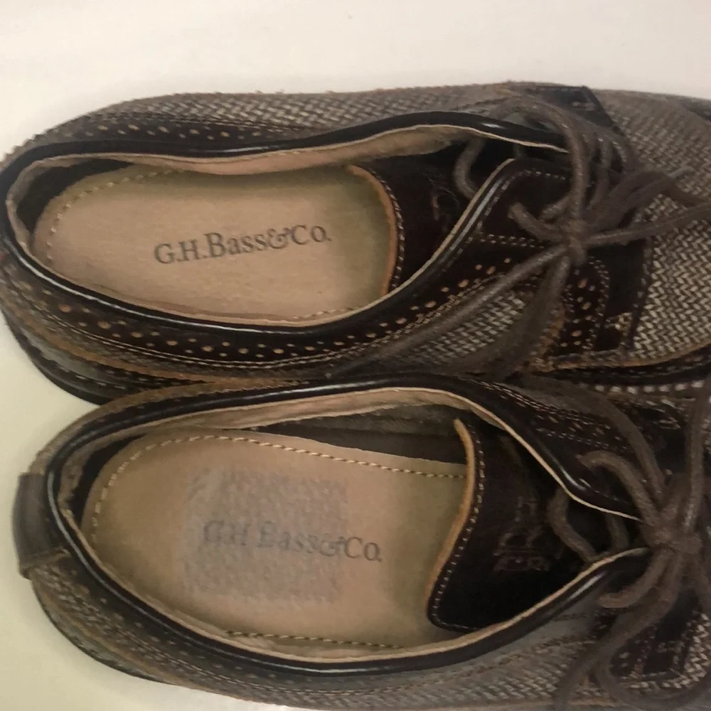 Mens Bremmer 9D Wingtip‎ Oxford Dress Shoes Brown Herringbone Tweed Leather
